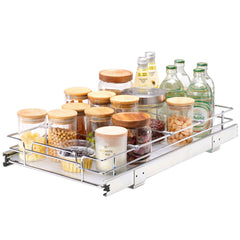 Pull Out Cabinet Under Sink Organizer 11 x 21 Inch Wire Drawer Basket