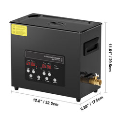 6L Ultra Sonic Cleaner, 180W Digital Ultrasonic Cleaning Machine with Gentle Mode & Upgraded Degassing, 40kHz Industrial Ultrasound Cleaner with Heater & Timer for Retainer, Jewelry, Tools