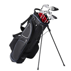 Golf Cart Bag with 14 Way Organizer Divider Top, 35” 11 Pockets Premium Cart Bag with Stand, Durable Golf Bags with Handles & Dust Cover & Detachable Dual Strap for Men & Women, Black White