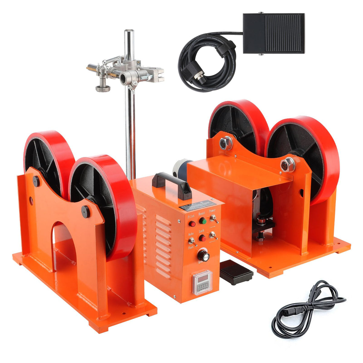 Turning Rolls Linkage Roller, 1000KG/2205LBS Loading Welding Turning Roll, 25-1400mm Diameter, 80-1600 mm/min Rotary Welding Positioner & Welding Torch Stand for Welding Equipment Support