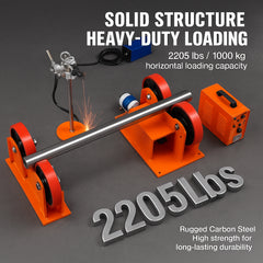Turning Rolls Linkage Roller, 1000KG/2205LBS Loading Welding Turning Roll, 25-1400mm Diameter, 80-1600 mm/min Rotary Welding Positioner & Welding Torch Stand for Welding Equipment Support