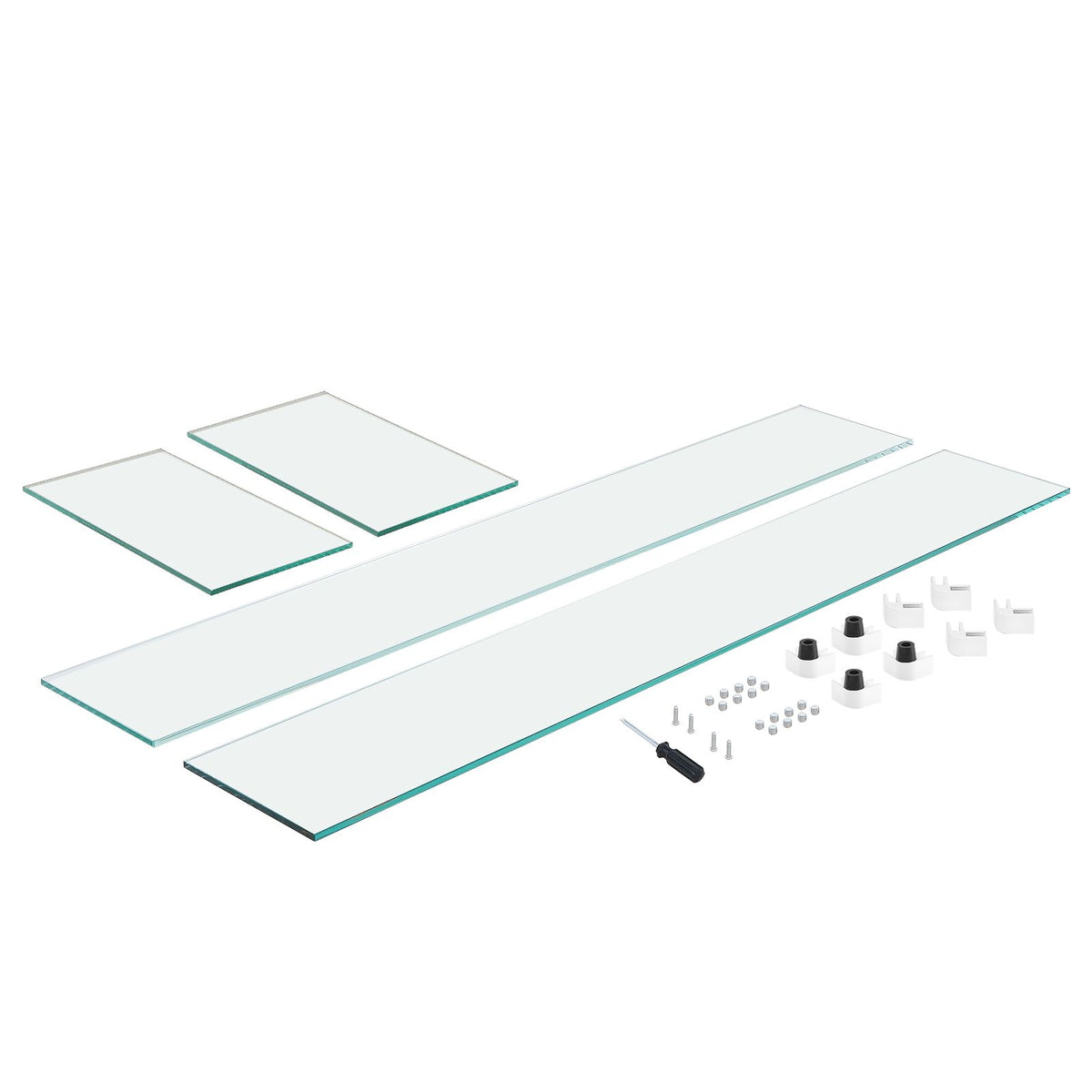 Glass Wind Guard for Rectangular Fire Pit Table 748 x 340 x 165 mm, 8mm Thick and Sturdy Tempered Glass Panel with Hard Aluminum Corner Bracket & Rubber Feet, Easy to Assemble