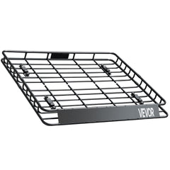 Roof Rack Cargo Carrier, 1095 x 1270 x 105 mm, Universal Rooftop Cargo Basket, Car Top Luggage Holder with 68 kg Max Load Capacity, 4.1 in Fence, Anti-Rust Alloy Steel, Wind Fairing, for SUV Car