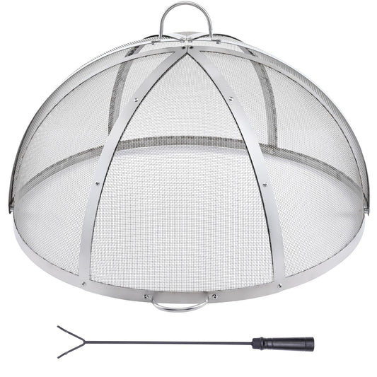 Firepit Spark Screen Lid, 40" Diameter, Outdoor Firepit Ring Cover Round Accessories, Fire Pit Metal Cover, Easy-Opening Stainless Steel Fire Ring Covers for Outdoor Patio Fire Pits Backyard