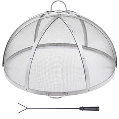 Firepit Spark Screen Lid, 40" Diameter, Outdoor Firepit Ring Cover Round Accessories, Fire Pit Metal Cover, Easy-Opening Stainless Steel Fire Ring Covers for Outdoor Patio Fire Pits Backyard