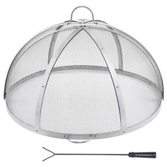 Fire Pit Spark Screen Round 36", Reinforced Heavy Duty Steel Metal Cover, Outdoor Firepit Lid, Easy-Opening Top Screen Covers Round with Ring Handle for Outdoor Patio Fire Pits Backyard