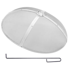 Fire Pit Spark Screen Round 30", Reinforced Heavy Duty Steel Metal Cover, Outdoor Firepit Lid, Easy-Opening Top Screen Covers Round with Ring Handle for Outdoor Patio Fire Pits Backyard