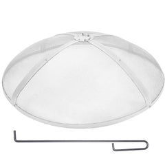 Fire Pit Spark Screen Round 30", Reinforced Heavy Duty Steel Metal Cover, Outdoor Firepit Lid, Easy-Opening Top Screen Covers Round with Ring Handle for Outdoor Patio Fire Pits Backyard