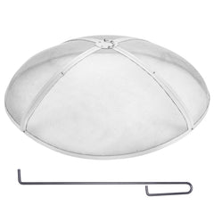 Fire Pit Spark Screen Round 40", Reinforced Heavy Duty Steel Metal Cover, Outdoor Firepit Lid, Easy-Opening Top Screen Covers Round with Ring Handle for Outdoor Patio Fire Pits Backyard