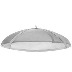 Fire Pit Spark Screen Round 40", Reinforced Heavy Duty Steel Metal Cover, Outdoor Firepit Lid, Easy-Opening Top Screen Covers Round with Ring Handle for Outdoor Patio Fire Pits Backyard