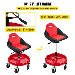 Rolling Garage Stool 300LBS Adjustable Mechanic Work Shop Seat w/Casters