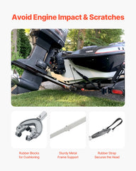 Transom Saver, 609.6-914.4 mm, Adjustable Boat Transom Saver with Heavy-Duty Head, Corrosion-Resistant Easy-to-Install Transom Savers for Less Than 100 HP Outboard Motor , Fit for Roller & Trailer