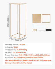 Wedding Flower Stand, 10PCS 80cm Column Flower Stand, Floral Stands with Metal Laminate, Gold Rectangular Floral Display Rack for Wedding, Party, Birthday, Home,  Gold Centerpiece Stands