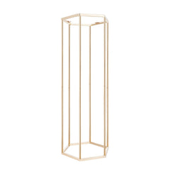 Wedding Flower Stand, 10PCS 80cm Column Flower Stand, Floral Stands with Acrylic Laminate, Hexagonal Cubic Floral Display Rack for Wedding, Party, Birthday, Home, Gold Centerpiece Stands