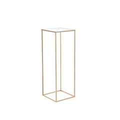 10PCS 31.5inch/80cm High Wedding Flower Stand, With Acrylic Laminate,Metal Vase Column Geometric Centerpiece Stands, Gold Rectangular Floral Display Rack for Events Reception, Party Decoration