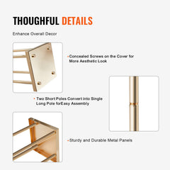 4PCS Gold Metal Column Wedding Flower Stand, 23.6inch /60cm High With Metal Laminate, Vase Geometric Centerpiece Stands, Cylindrical Floral Display Rack for Events Reception, Party Road Leads