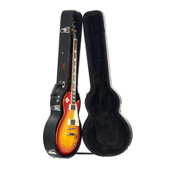 Electric Guitar Hard Case, 1050 mm Gourd-Shaped Guitar Hard Case, With Lock Latch Key Handle, PVC Padding Soft Lining Water-Resistant Hard Shell Guitar Cases, for 990 mm LES Paul Guitars, Black