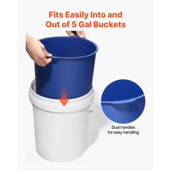 18.9L Bucket Liner for Concrete Mix, Reusable Silicone Mortar Bucket Liner for Thinset Paint Concrete Epoxy Mixing, Heavy-duty Grout Mixer Insert Tool with Graduated Measurements, Blue