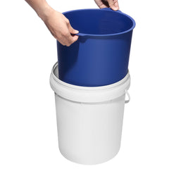 18.9L Bucket Liner for Concrete Mix, Reusable Silicone Mortar Bucket Liner for Thinset Paint Concrete Epoxy Mixing, Heavy-duty Grout Mixer Insert Tool with Graduated Measurements, Blue