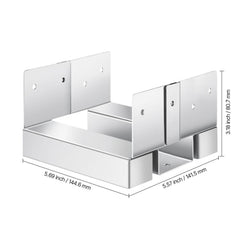 6x6 Post Base 10 Pcs, Inner Size 5.49x5.57inch/139.5x141.5mm Concrete Post Anchor, Heavy-Duty Zinc-Plated Carbon Steel Posts Brackets with 1 Inch Standoff Elevation, for Concrete Pergolas Patio