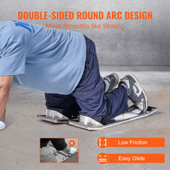 Concrete Knee Boards Stainless Steel, 30'' x 8'' Concrete Sliders, Knee Boards For Concrete, Concrete Knee Pads Moving Sliders, with Knee Pads & Board Straps for Cement and Concrete Finishing