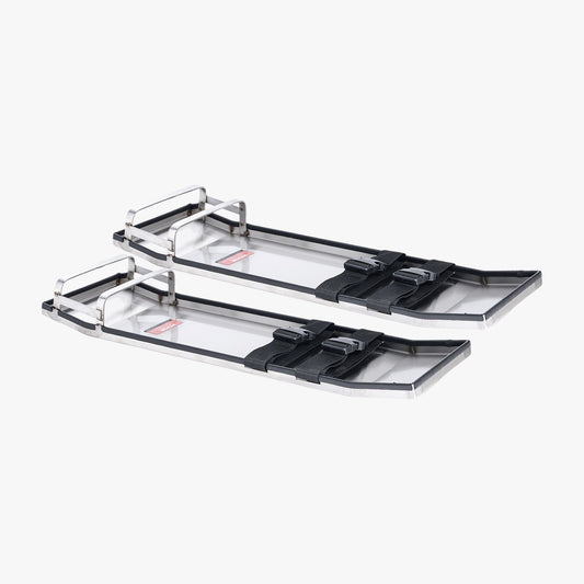 Concrete Knee Boards Stainless Steel, 28'' x 8'' Concrete Sliders, Knee Boards For Concrete, Concrete Knee Pads Pair Moving Sliders, with Board Straps for Cement and Concrete Finishing