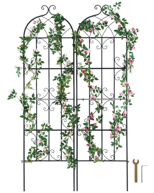 2 Packs Metal Garden Trellis for Climbing Plant Support 71x20 in Rustproof