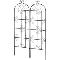2 Packs Metal Garden Trellis for Climbing Plant Support 71x20 in Rustproof