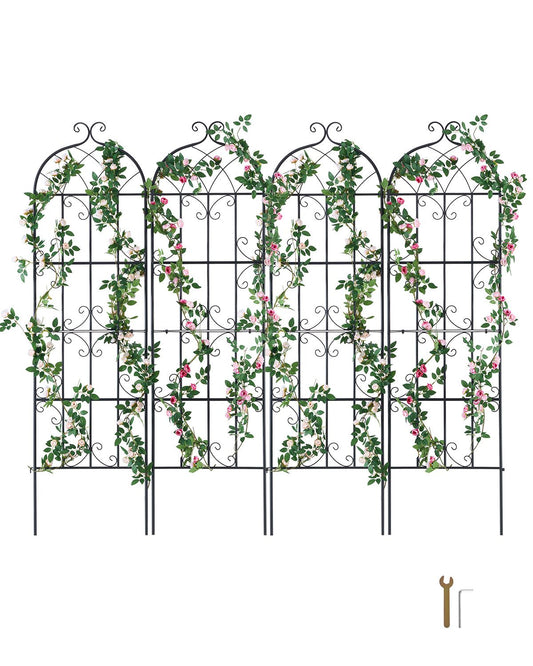 4 Packs Metal Garden Trellis for Climbing Plant Support 71x20 in Rustproof