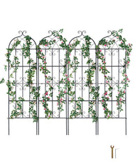 4 Packs Metal Garden Trellis for Climbing Plant Support 71x20 in Rustproof