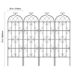 4 Packs Metal Garden Trellis for Climbing Plant Support 71x20 in Rustproof