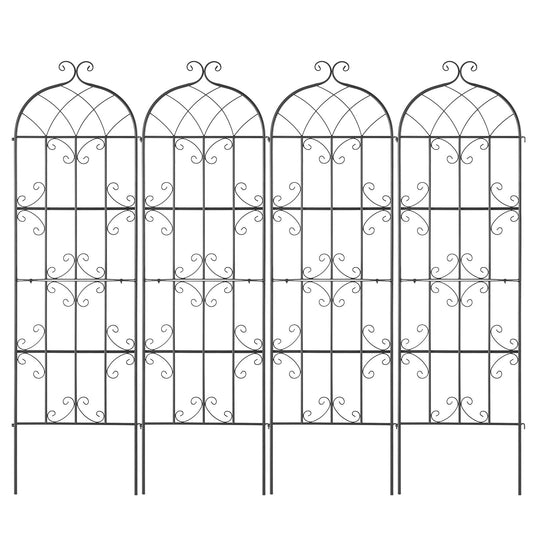 4 Packs Metal Garden Trellis for Climbing Plant Support 71x20 in Rustproof
