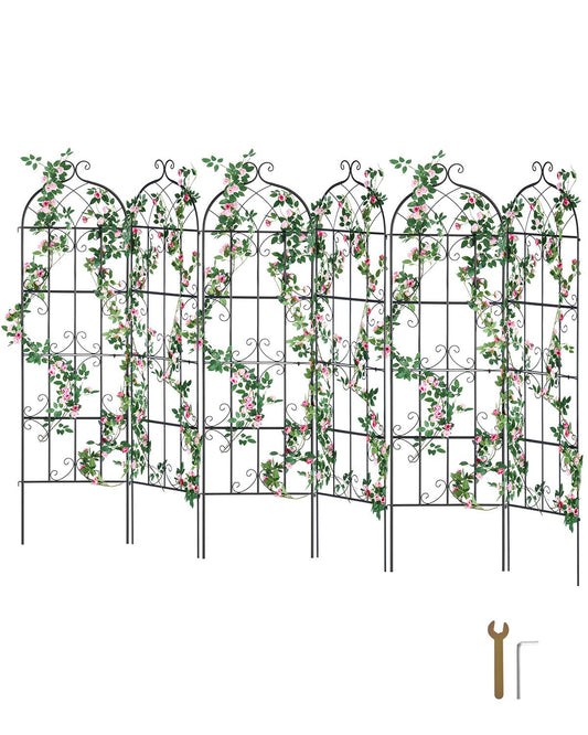 4 Packs Metal Garden Trellis for Climbing Plant Support 71x20 in Rustproof
