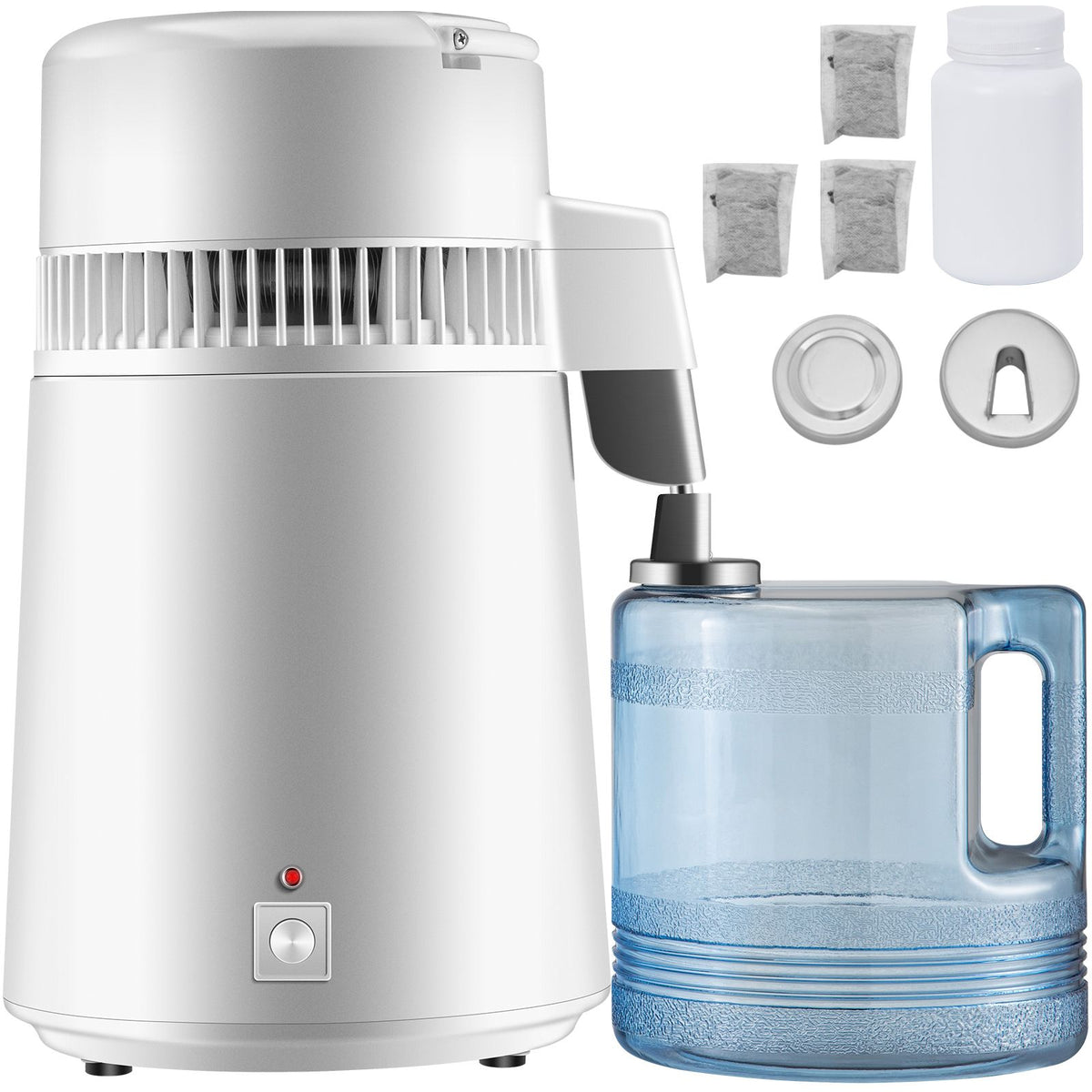 Water Distiller Purifier Pure Water Distiller Filters Water Distillation 4L Internal Stainless Steel with Collection Bottle