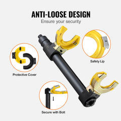 Strut Spring Compressor Set, Macpherson Strut Spring Compressor Kit, Interchangeable Fork Strut Coil Extractor Remover Tool, with Yellow Protective Sleeve and Carrying Case