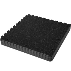 6 PCS 1/2 inch Thick Gym Floor Mats, 24" x 24" EVA Foam & Rubber Top Interlocking Workout Floor Mats with 24 sq.ft Coverage, Waterproof Exercise Puzzle Flooring for Gym, Home, Garage, Basement