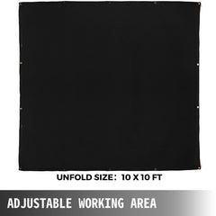 10 x 10 Ft Welding Blanket Black Fiberglass Blanket Portable Fiberglass Fire Retardant Blanket Welding Mat Welding Fireproof Thermal Resistant Insulation With Carry Bag