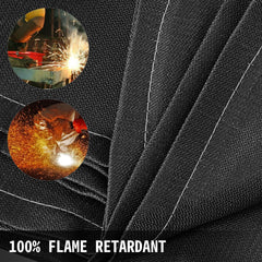 10 x 10 Ft Welding Blanket Black Fiberglass Blanket Portable Fiberglass Fire Retardant Blanket Welding Mat Welding Fireproof Thermal Resistant Insulation With Carry Bag