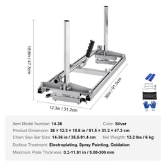 Portable Chainsaw Mill 14"-36" Guide Bar 0.2"-11.81" Cutting Thickness