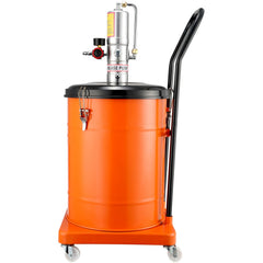 Grease Pump, 40L Capacity, Air Operated Grease Pump with 3.88 m High Pressure Hose and Grease Gun, Pneumatic Grease Bucket Pump with Wheels, Portable Lubrication Grease Pump 50:1 Pressure Ratio