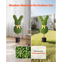 Artificial Topiary Bunny-Shape Boxwood Ball, 2 Set 914mm Faux Boxwood Plant Balls, Fake Silk Tree Look Real, Easy Assembly for Decor Front Porch Outdoor Patio Garden Balcony Backyard Indoor