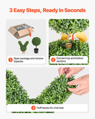 Artificial Topiary Bunny-Shape Boxwood Ball, 2 Set 914mm Faux Boxwood Plant Balls, Fake Silk Tree Look Real, Easy Assembly for Decor Front Porch Outdoor Patio Garden Balcony Backyard Indoor