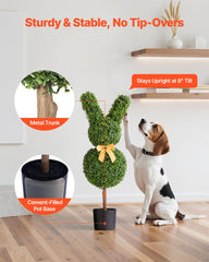 Artificial Topiary Bunny-Shape Boxwood Ball, 2 Set 914mm Faux Boxwood Plant Balls, Fake Silk Tree Look Real, Easy Assembly for Decor Front Porch Outdoor Patio Garden Balcony Backyard Indoor