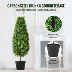 2 Pack 91.4cm Artificial Boxwood Topiary Tree Faux Plant UV Decor In/Outdoor