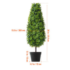 2 Pack 91.4cm Artificial Boxwood Topiary Tree Faux Plant UV Decor In/Outdoor
