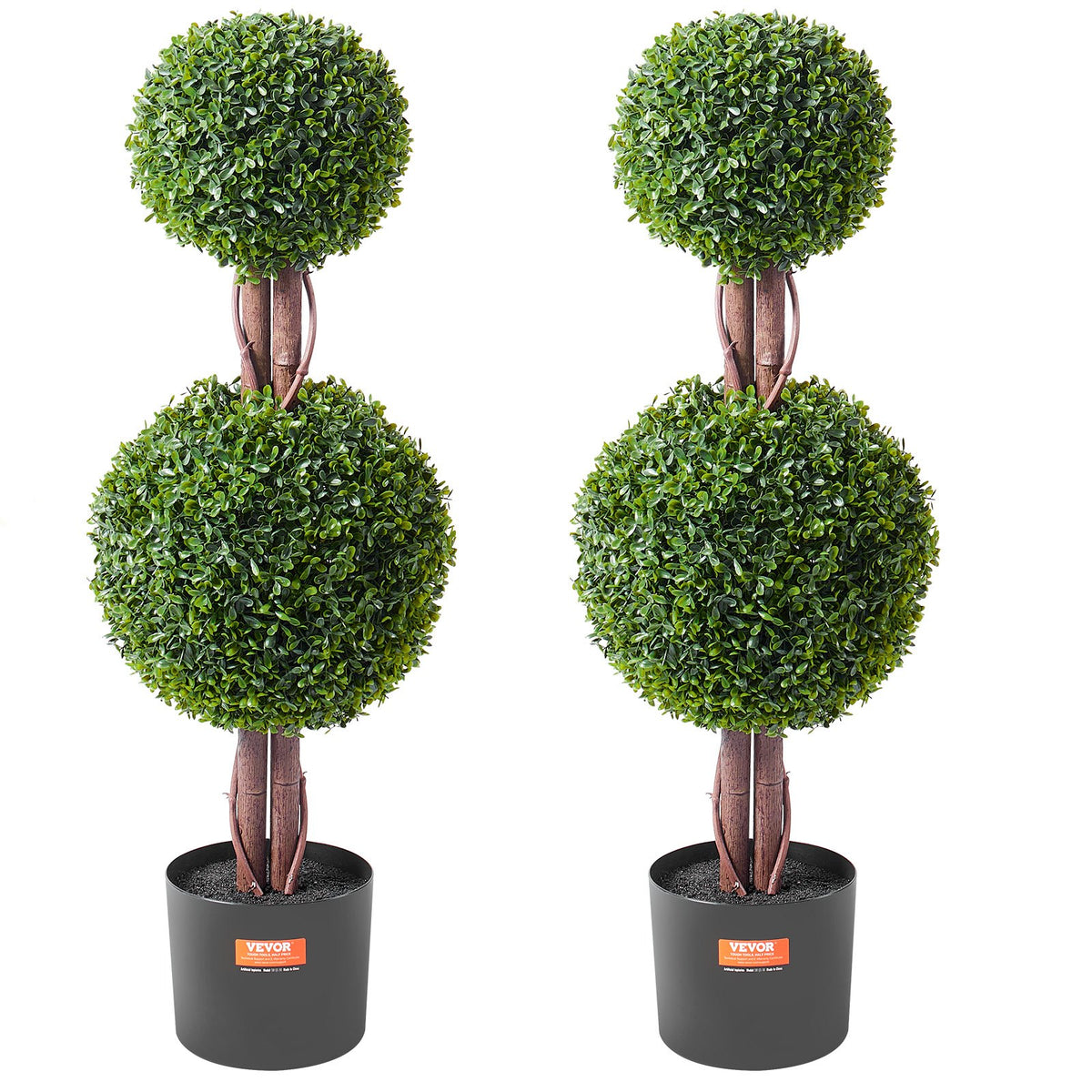 2 Pack 91.4cm Artificial Boxwood Topiary Tree Faux Plant UV Decor In/Outdoor
