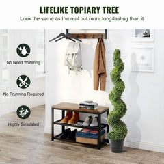 2 Pack 152.4cm Artificial Boxwood Topiary Tree Faux Plant UV Decor In/Outdoor