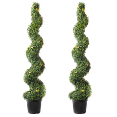 2 Pack 152.4cm Artificial Boxwood Topiary Tree Faux Plant UV Decor In/Outdoor