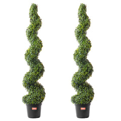 2 Pack 152.4cm Artificial Boxwood Topiary Tree Faux Plant UV Decor In/Outdoor