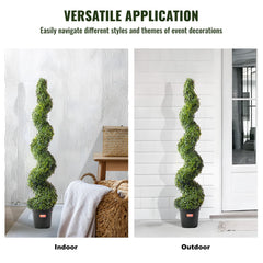 2 Pack 152.4cm Artificial Boxwood Topiary Tree Faux Plant UV Decor In/Outdoor